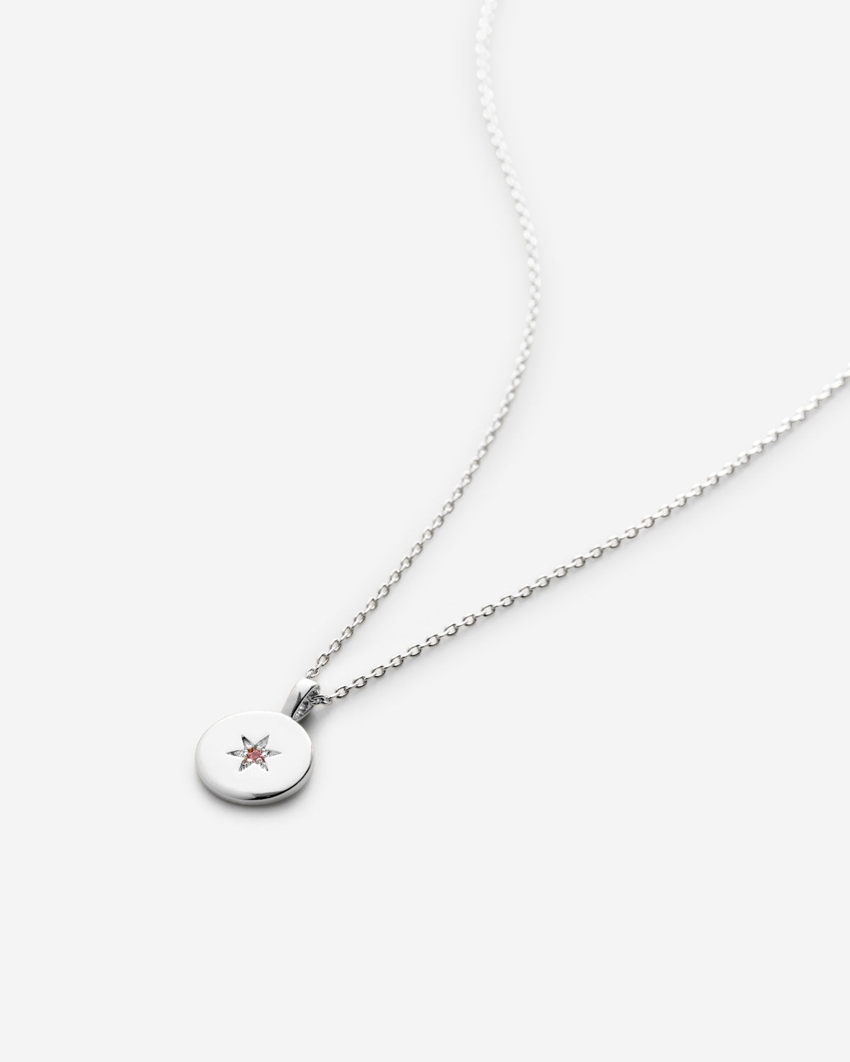 Birthstone Pendant Necklace — Pink Tourmaline