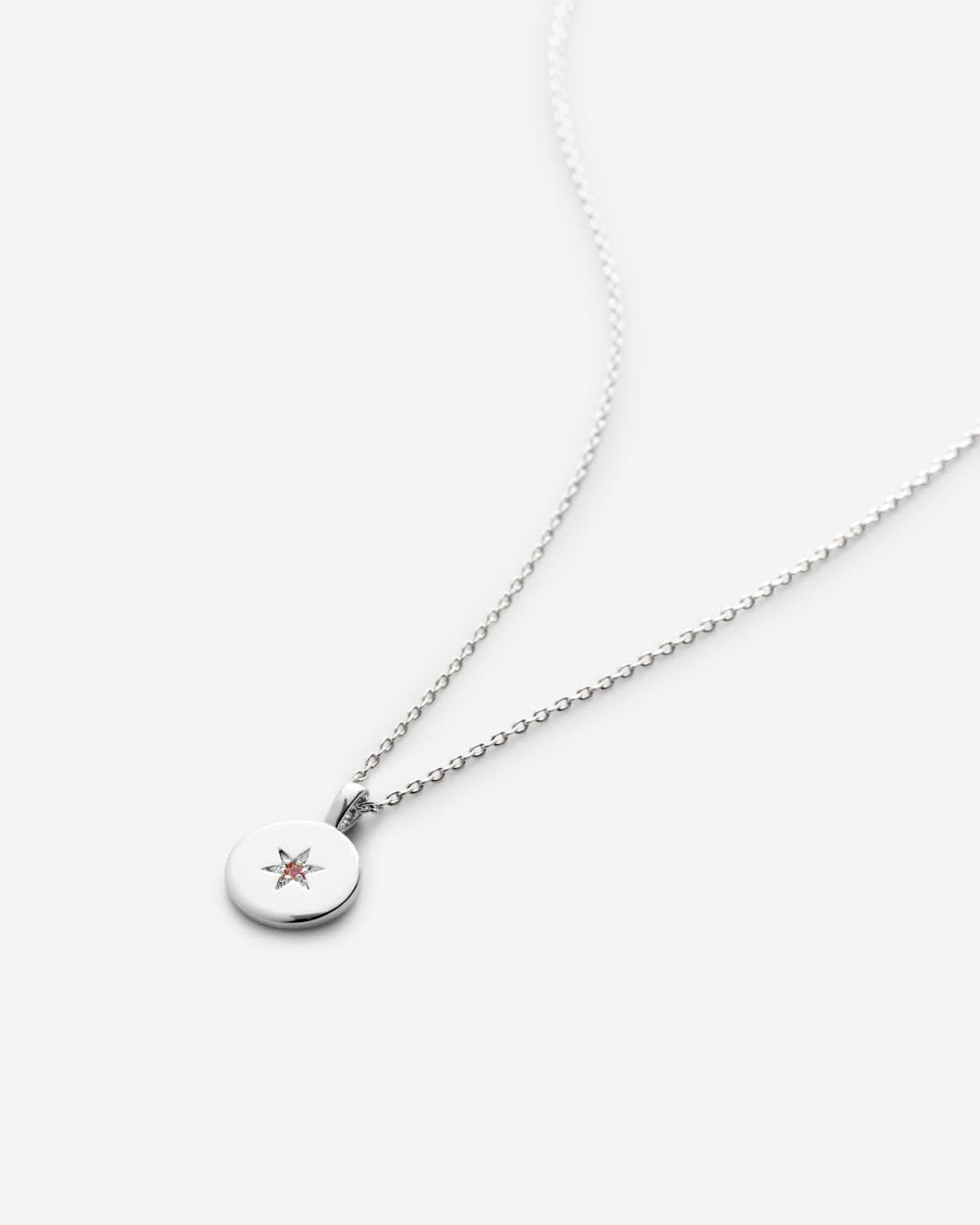 Birthstone Pendant Necklace — Pink Tourmaline