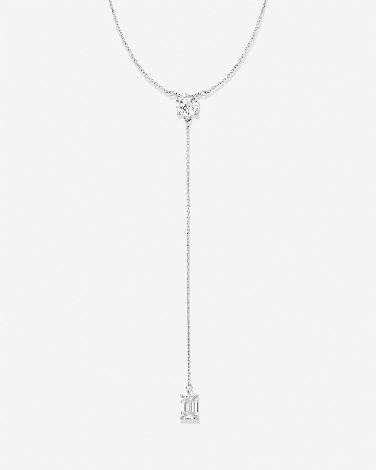Beautifully Broken Emerald Cut Lariat Necklace
