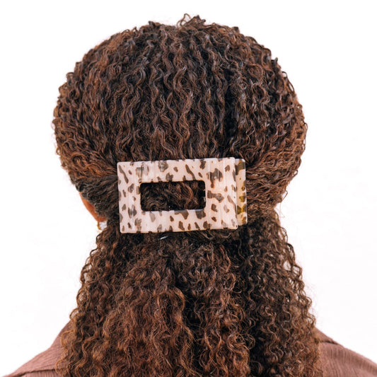 Blonde Tortoise Medium Flat Rectangle Hair Clip