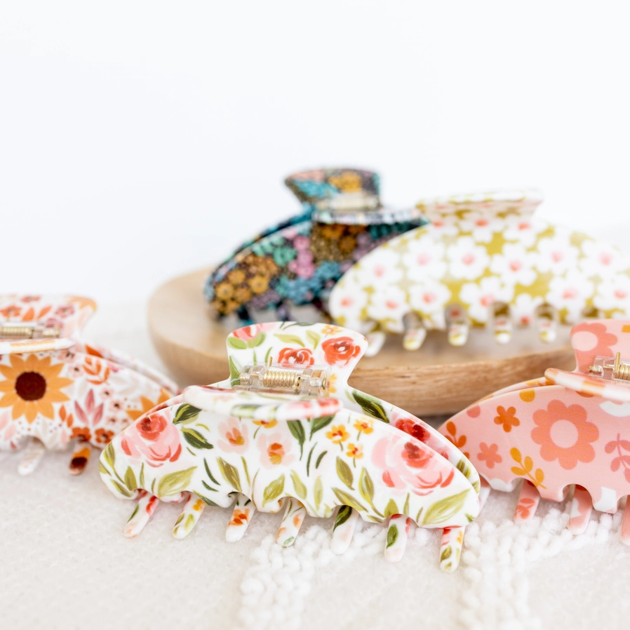 Funky Floral Claw Clip