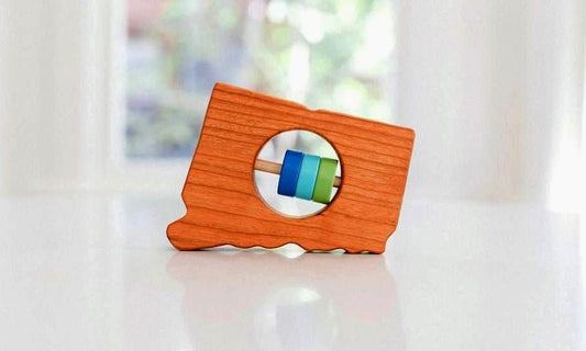 Connecticut State Wooden Baby Rattle™