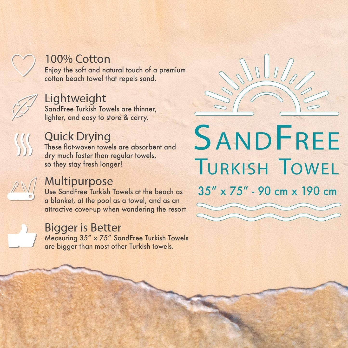 Sand Free Turkish Beach Towels