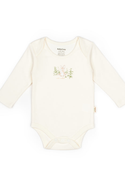 Ecru Bunny Long Sleeve Bodysuit