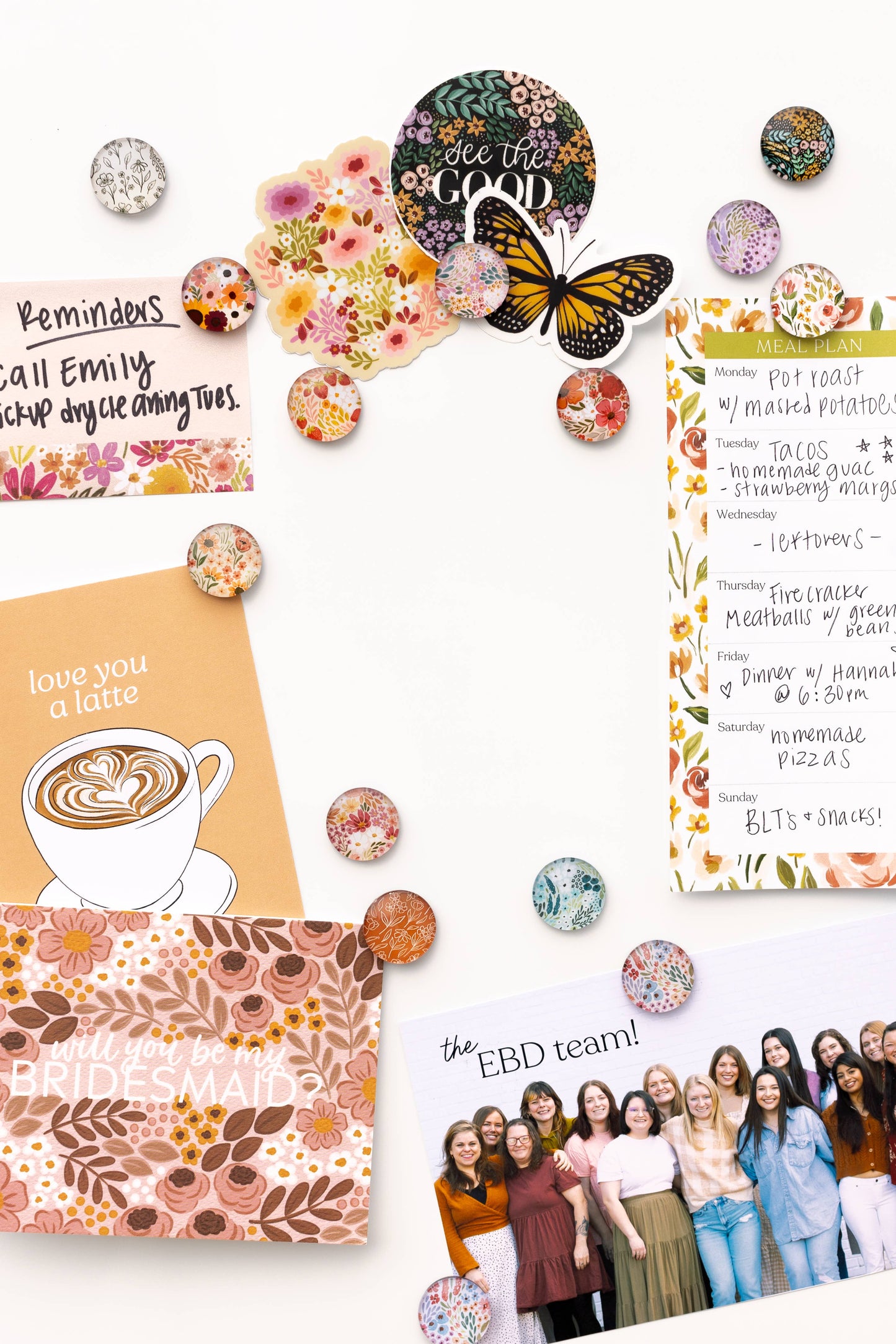 Floral Magnets (Box Set of 8)