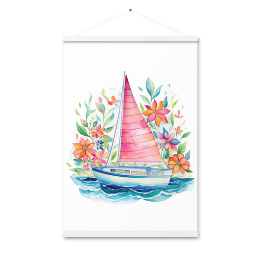 Blossom Bay Sailboat Poster with Hanger
