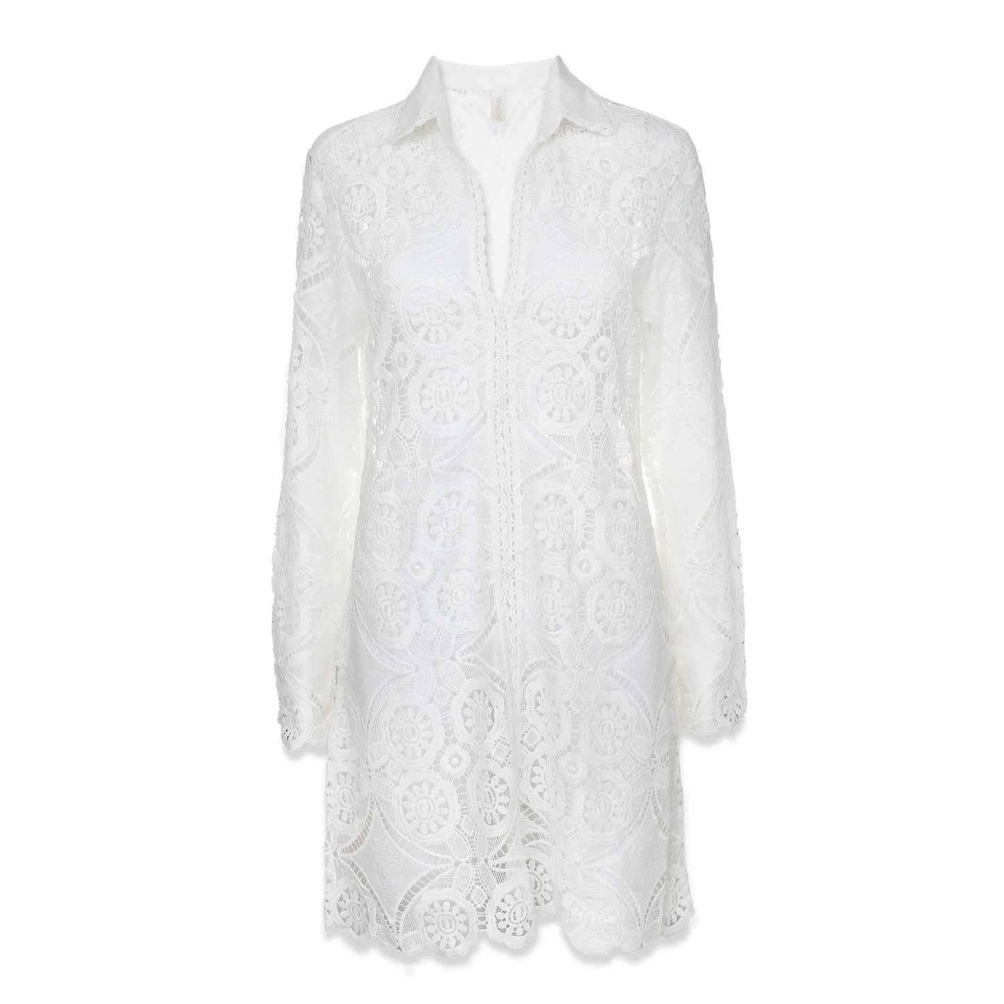 Lace Button Front Dress | Lace Crochet