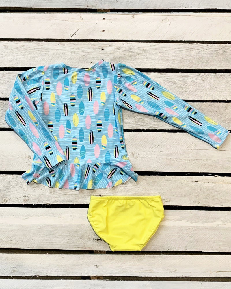Girls Surf's Up Girls Sun Shirt and Swim Bottom Set