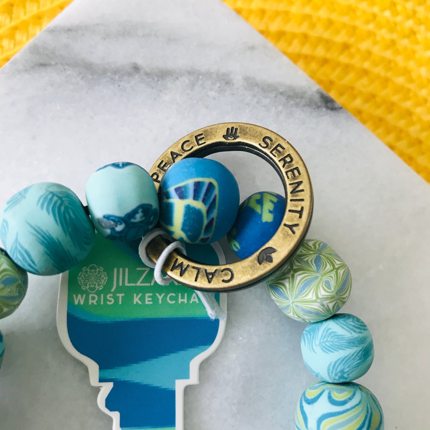 Happy Vibes Wrist Keychain (Peace)