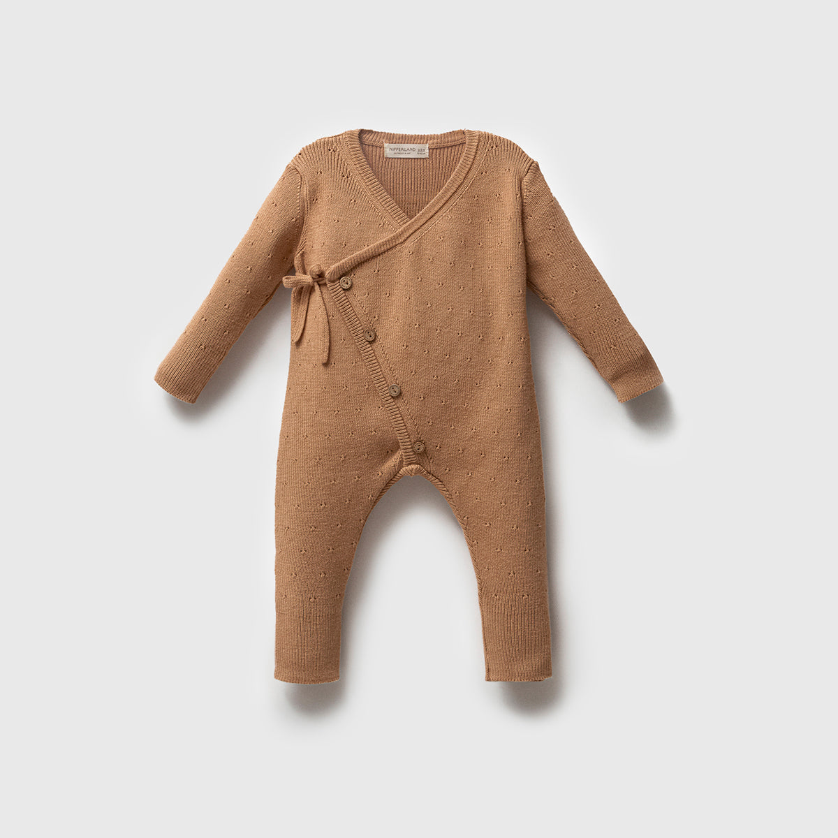 Knit Breathable Organic Kimono-Brown