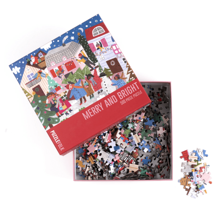 Merry and Bright 500 Piece Christmas Puzzle by Puzzlefolk