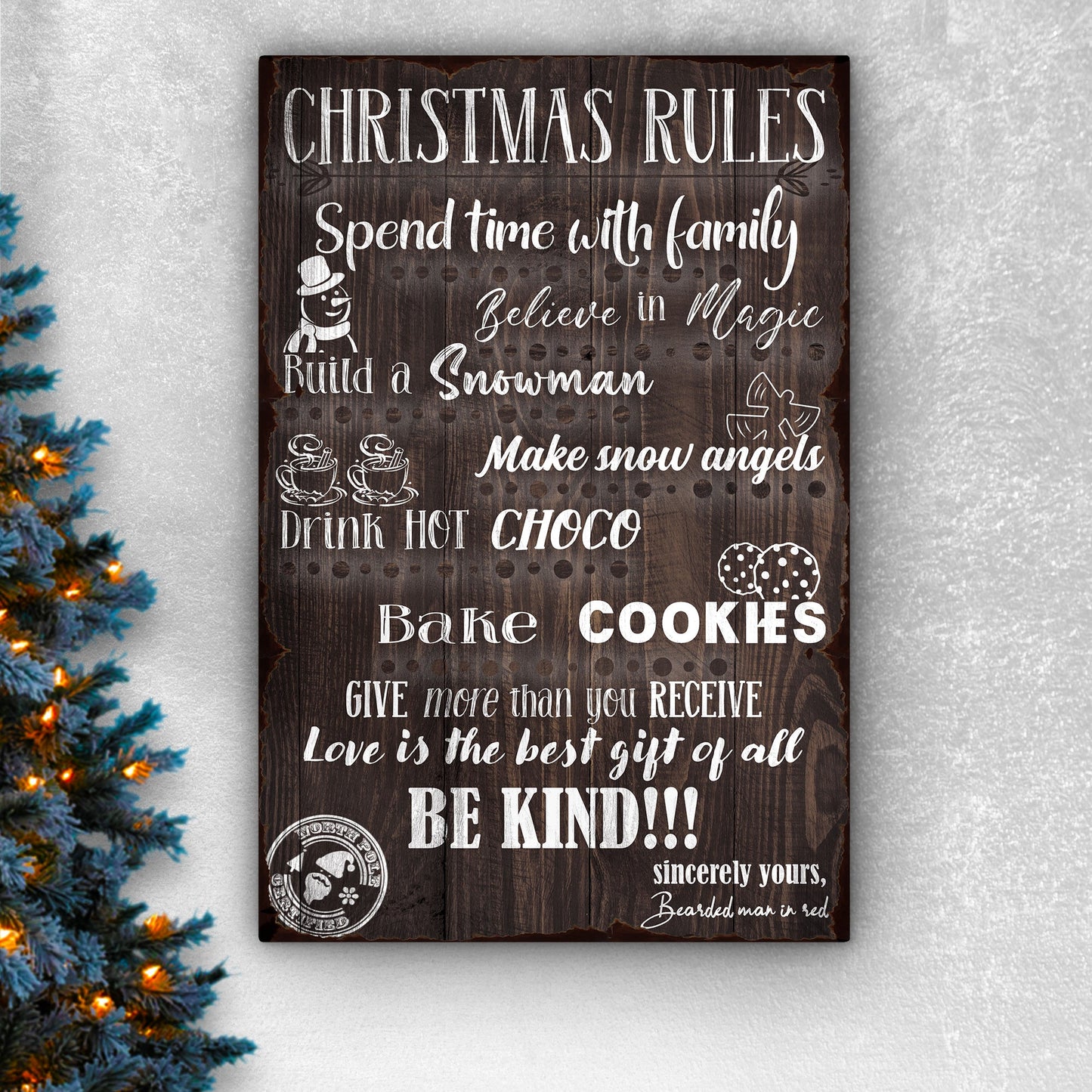 Christmas Rules Sign