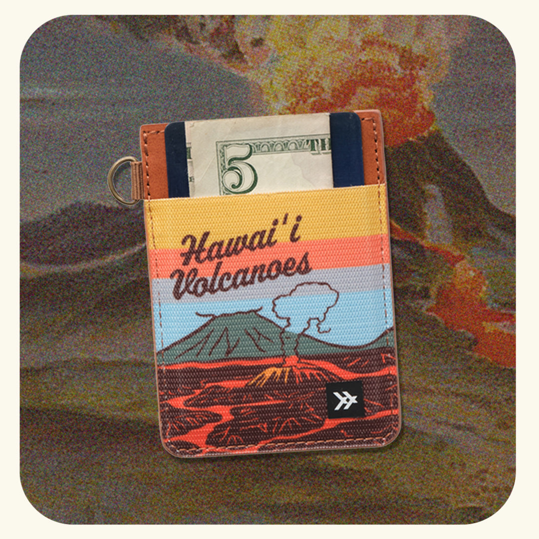 Hawaii Volcanoes - Vertical Leather Wallet