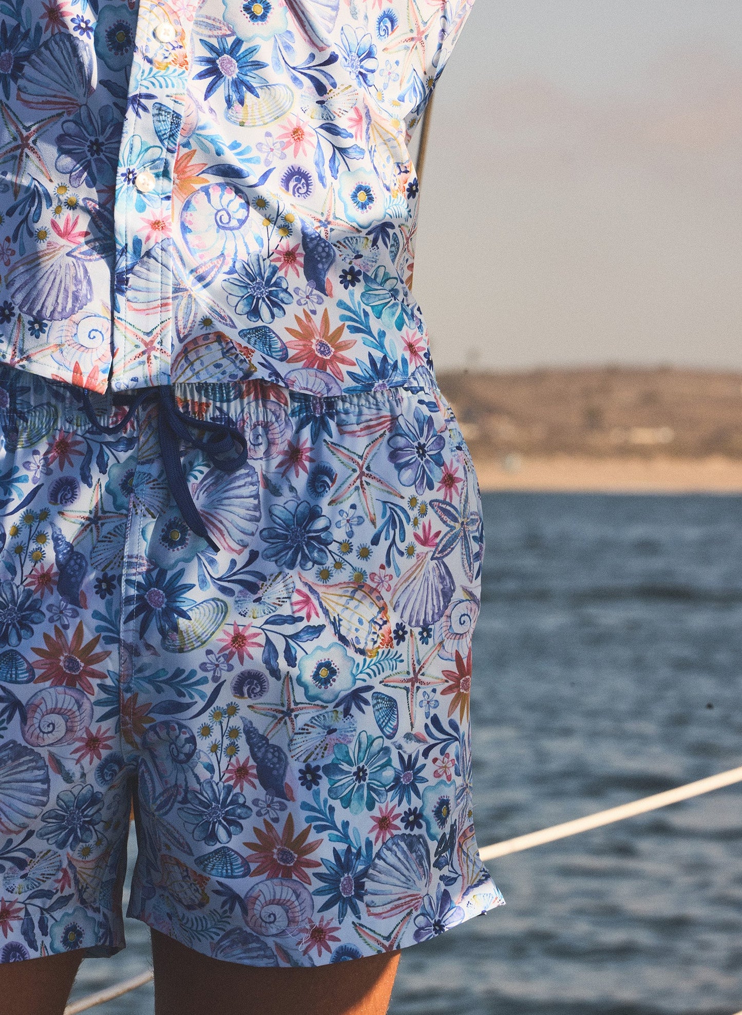 Men’s 5” Inseam Swim Trunks | Nautical Garden