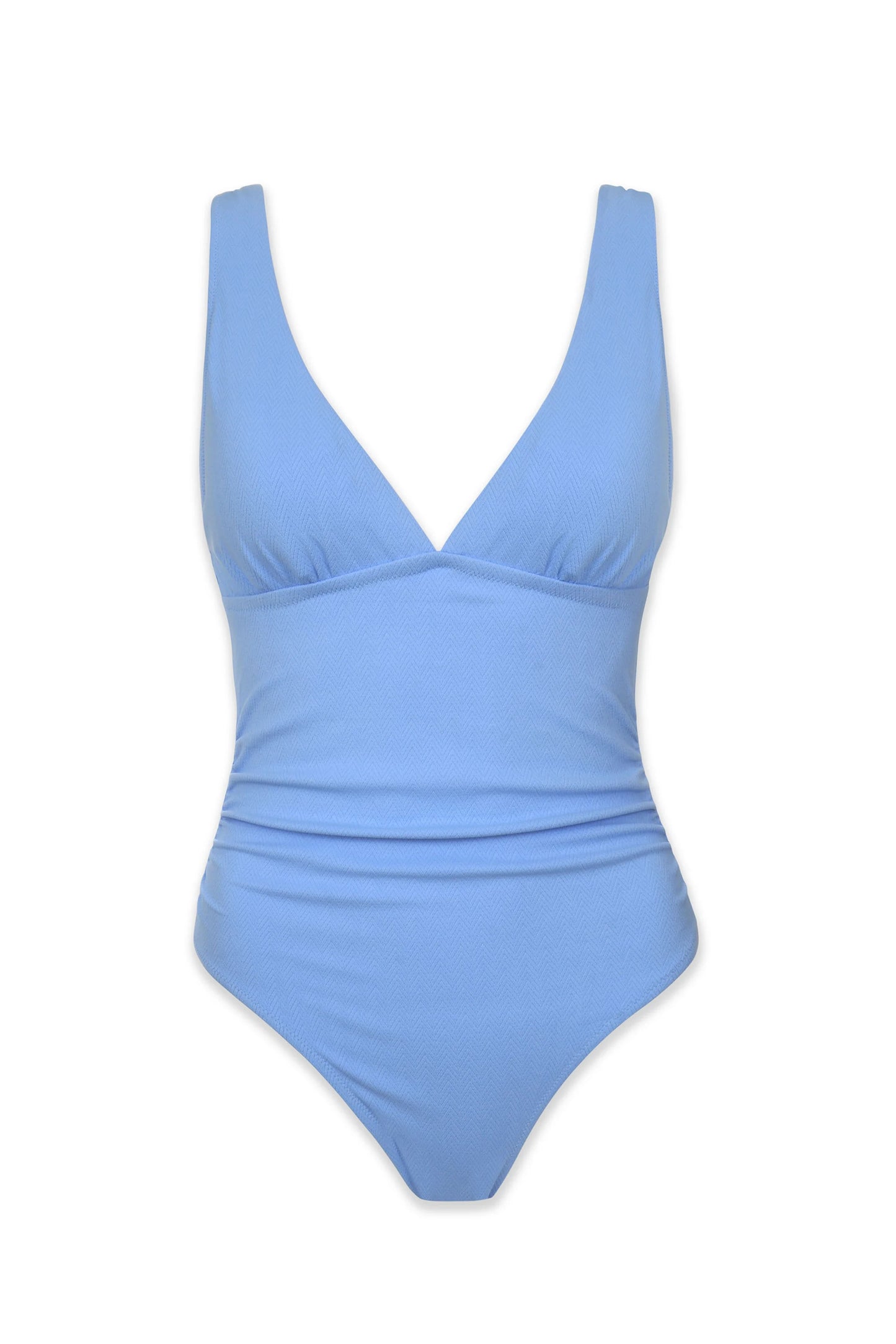 Olivia One-Piece | Chevron Textured Peri Blue