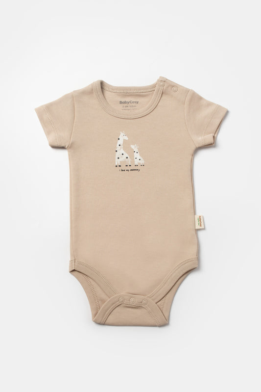 Organic Brown Giraffe Bodysuit