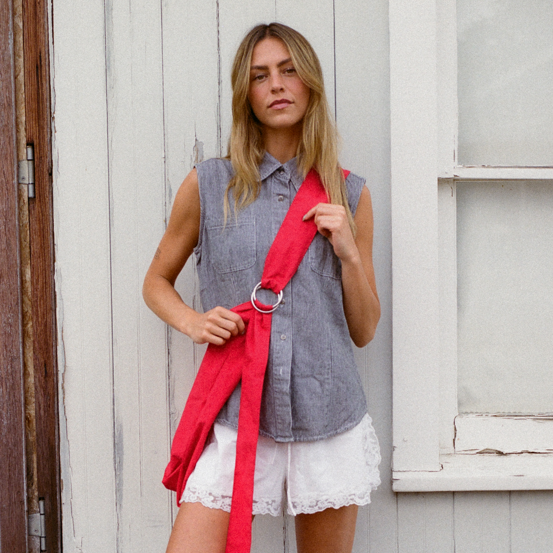 Red - Large Slouchy Shoulder Bag