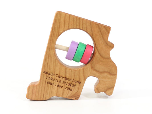 Rhode Island State Wooden Baby Rattle™
