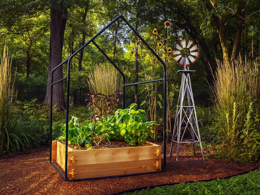 Cedar Raised Garden Bed with Greenhouse Cover