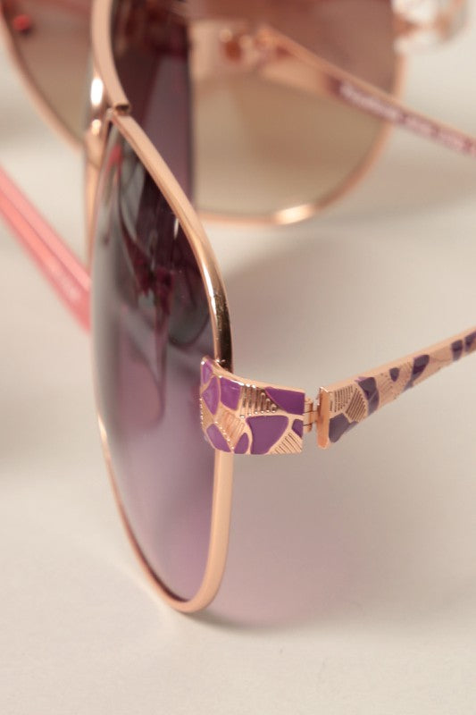 Women's Art Deco Aviator Sunglasses