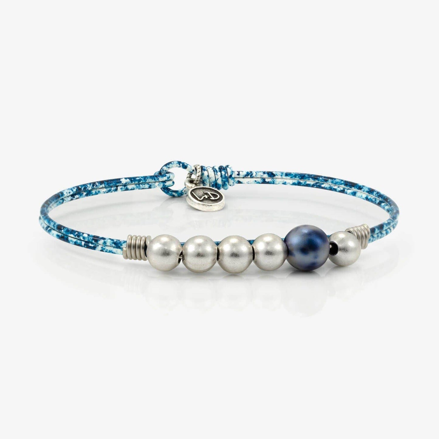 Splattered Denim Jacket Bangle Bracelet