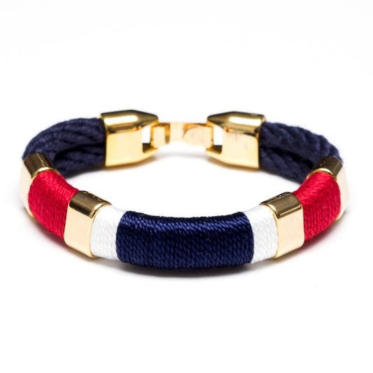 Allison Cole Newbury Bracelet (Navy/Red/White/Navy/Gold)