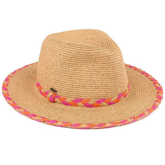 Braided Coral Sun Hat