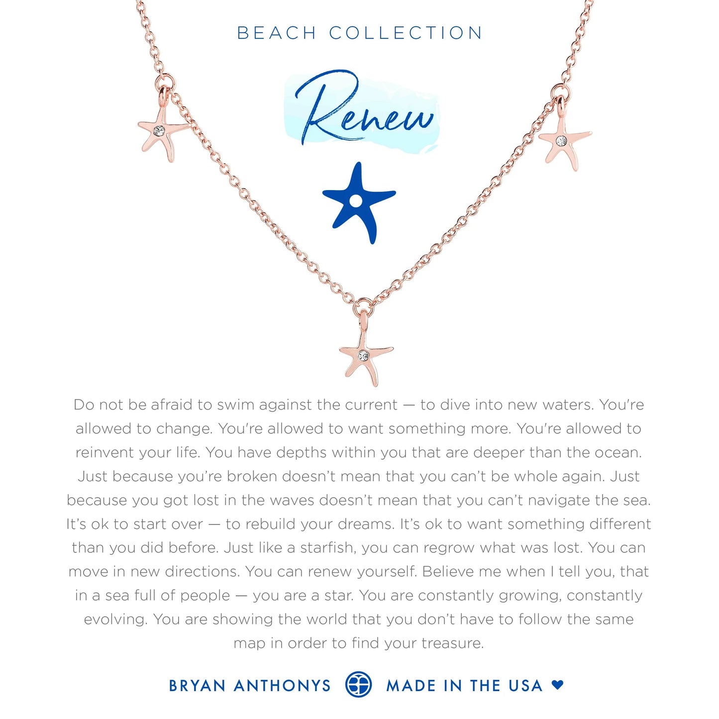 Bryan Anthonys Renew Anklet Starfish - Rose Gold