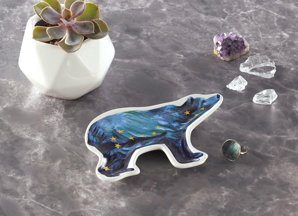 Cosmos Element Bear Trinket Dish by Cherish Flieder