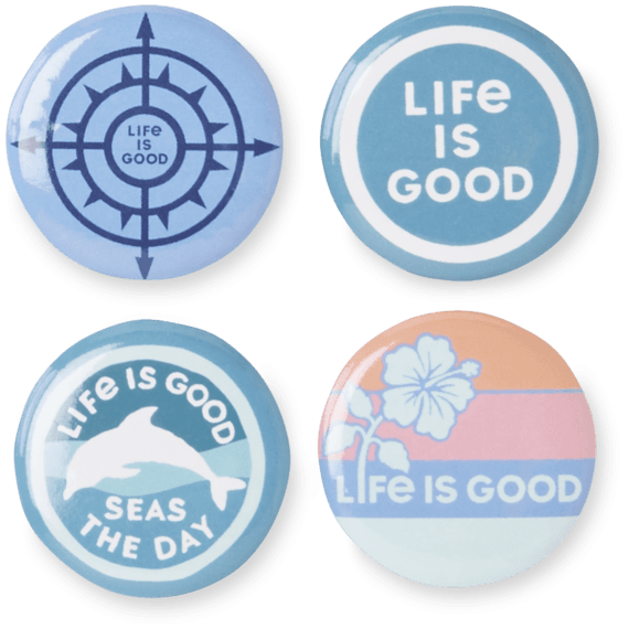 Life Is Good® Beach Button 4-Pins Pack