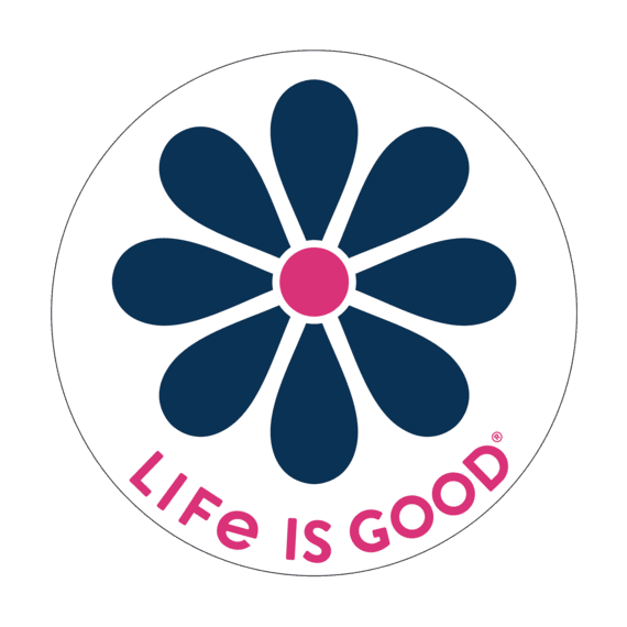 Life Is Good® Simple Daisy 4" Circle Sticker