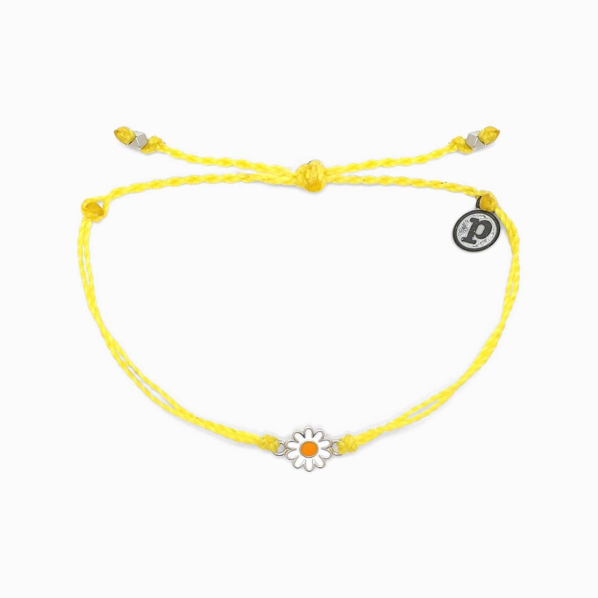 Pura Vida Daisy Charm Bracelet, Yellow & Silver Daisy