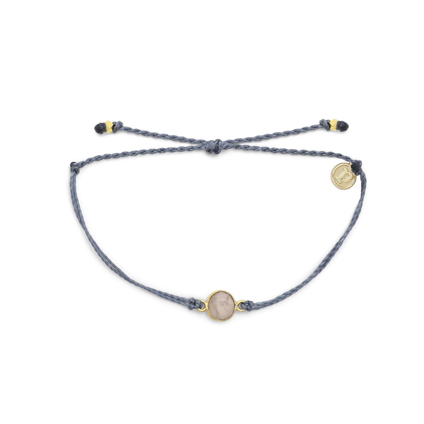 Pura Vida Rose Quartz Charm Bracelet - Dusty Blue