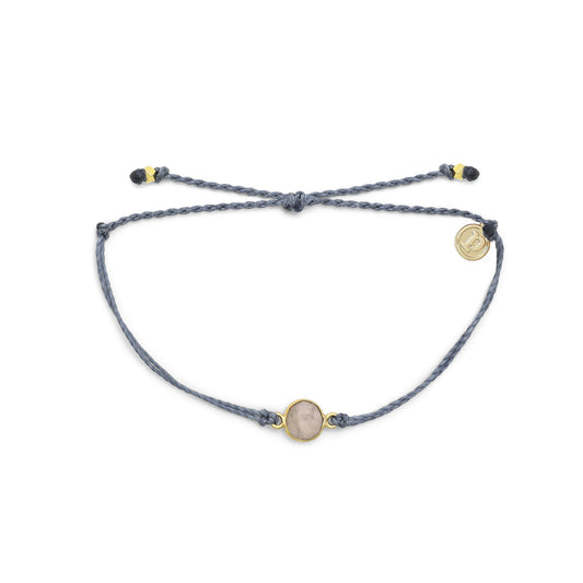 Pura Vida Rose Quartz Charm Bracelet - Dusty Blue