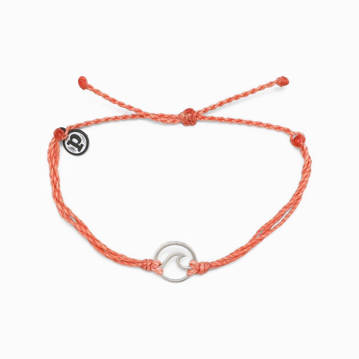 Pura Vida Silver Wave Charm Bracelet (Salmon)