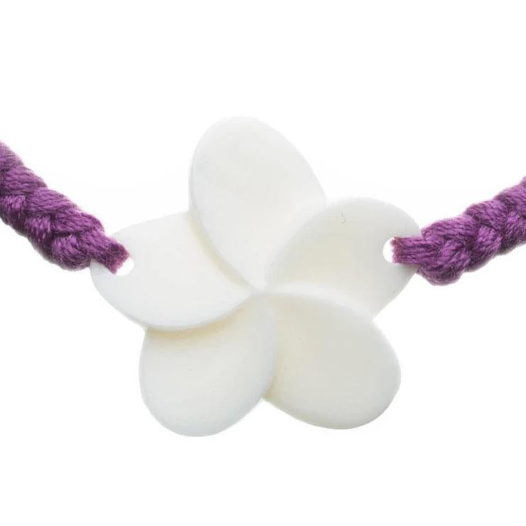 Wanderer Plumeria Bracelet - Button - Purple