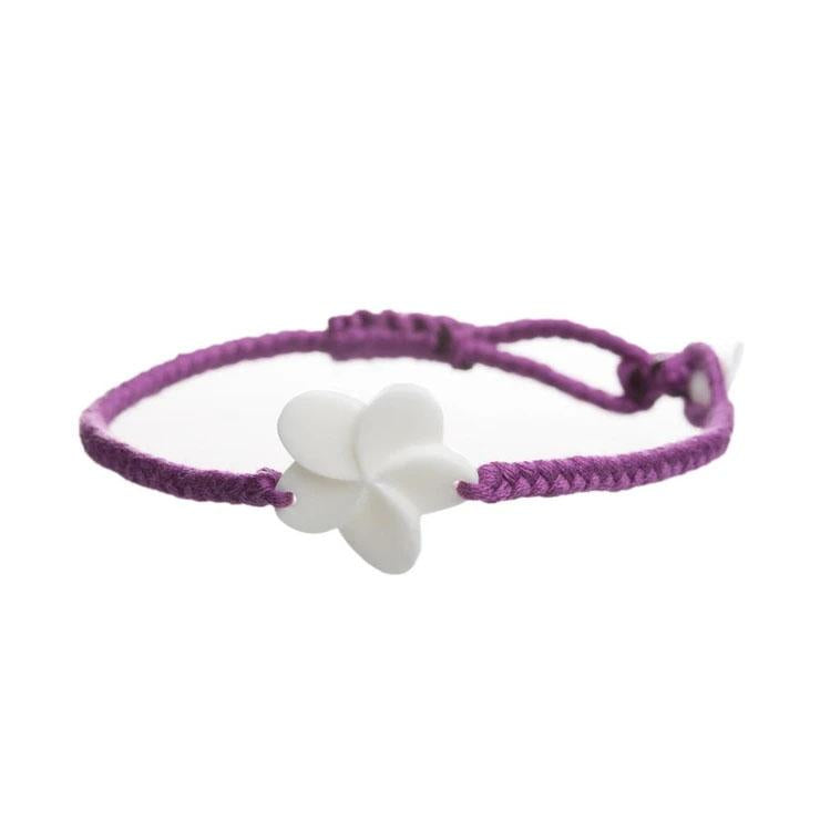 Wanderer Plumeria Bracelet - Button - Purple