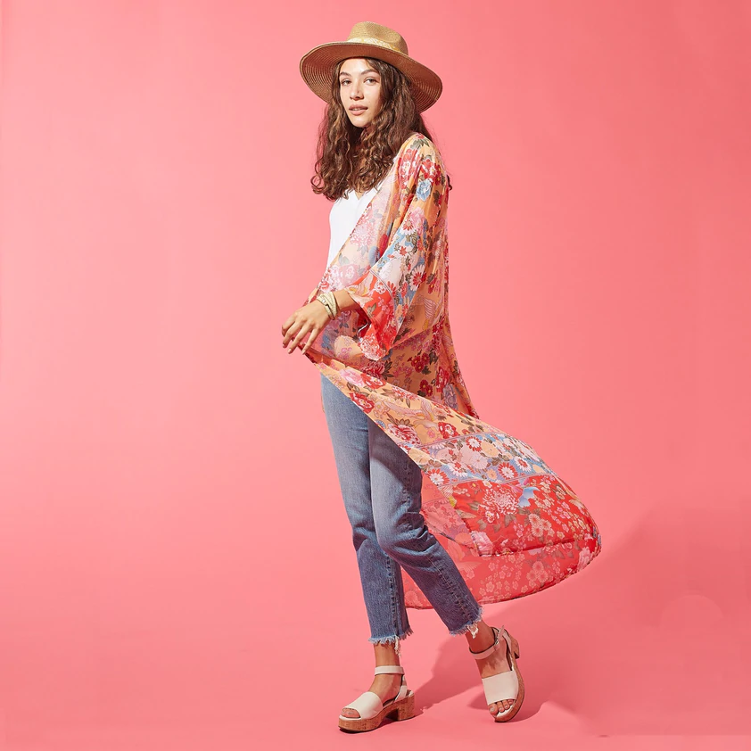 Boho Floral Kimono