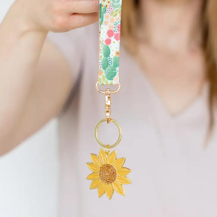 Cactus Blooms Wristlet Keychain