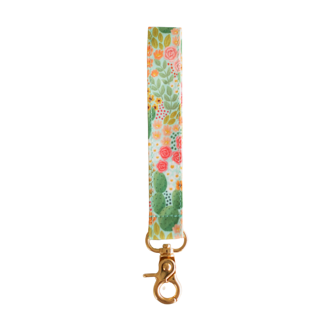 Cactus Blooms Wristlet Keychain