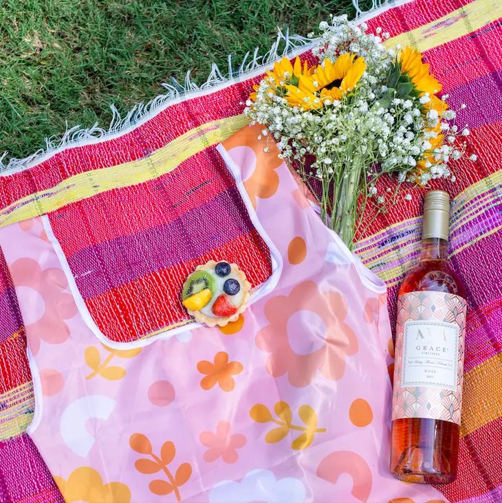 Funky Floral Beige Reusable Bag