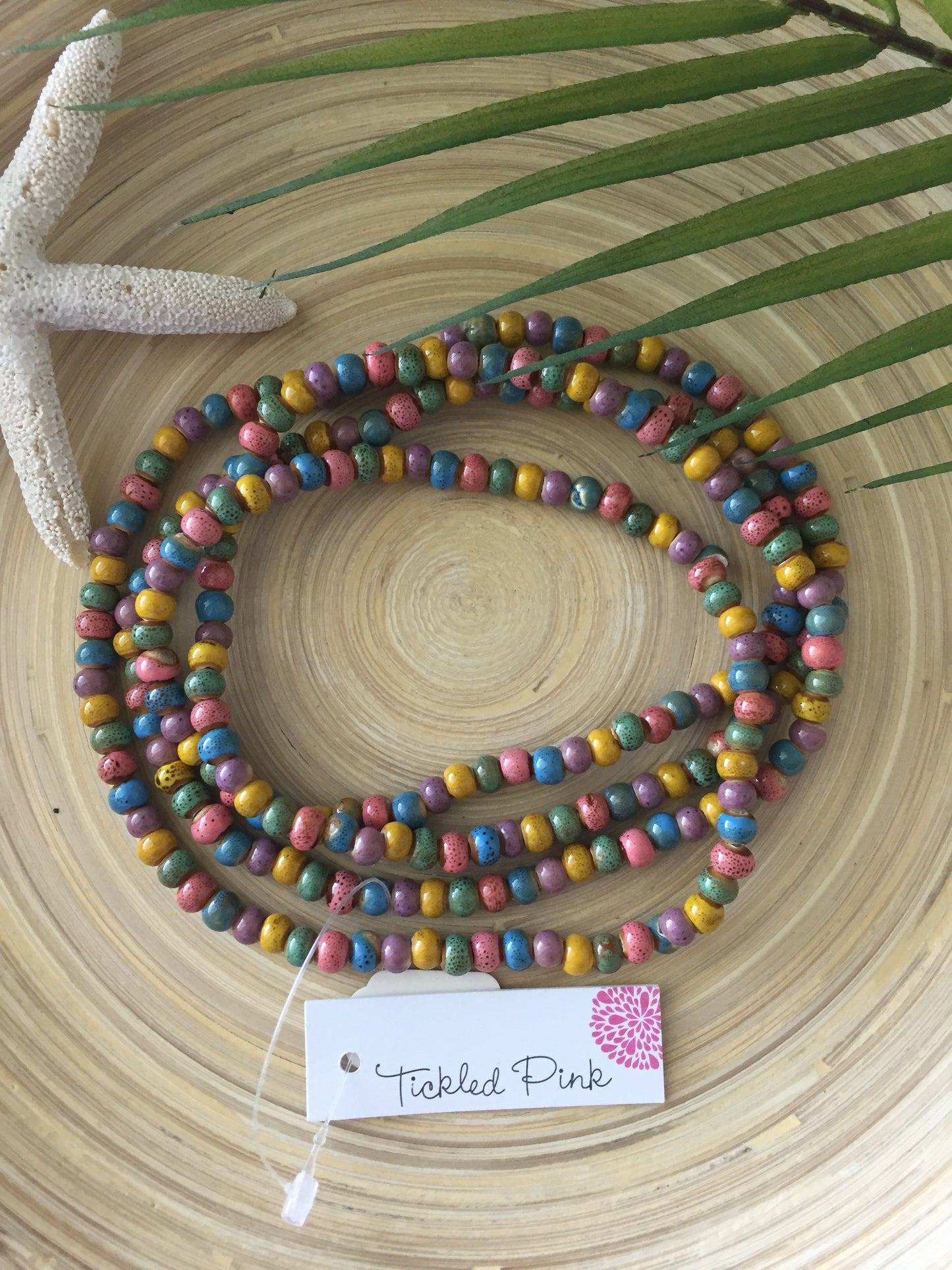 Spring Clay Bead Stretch Necklace