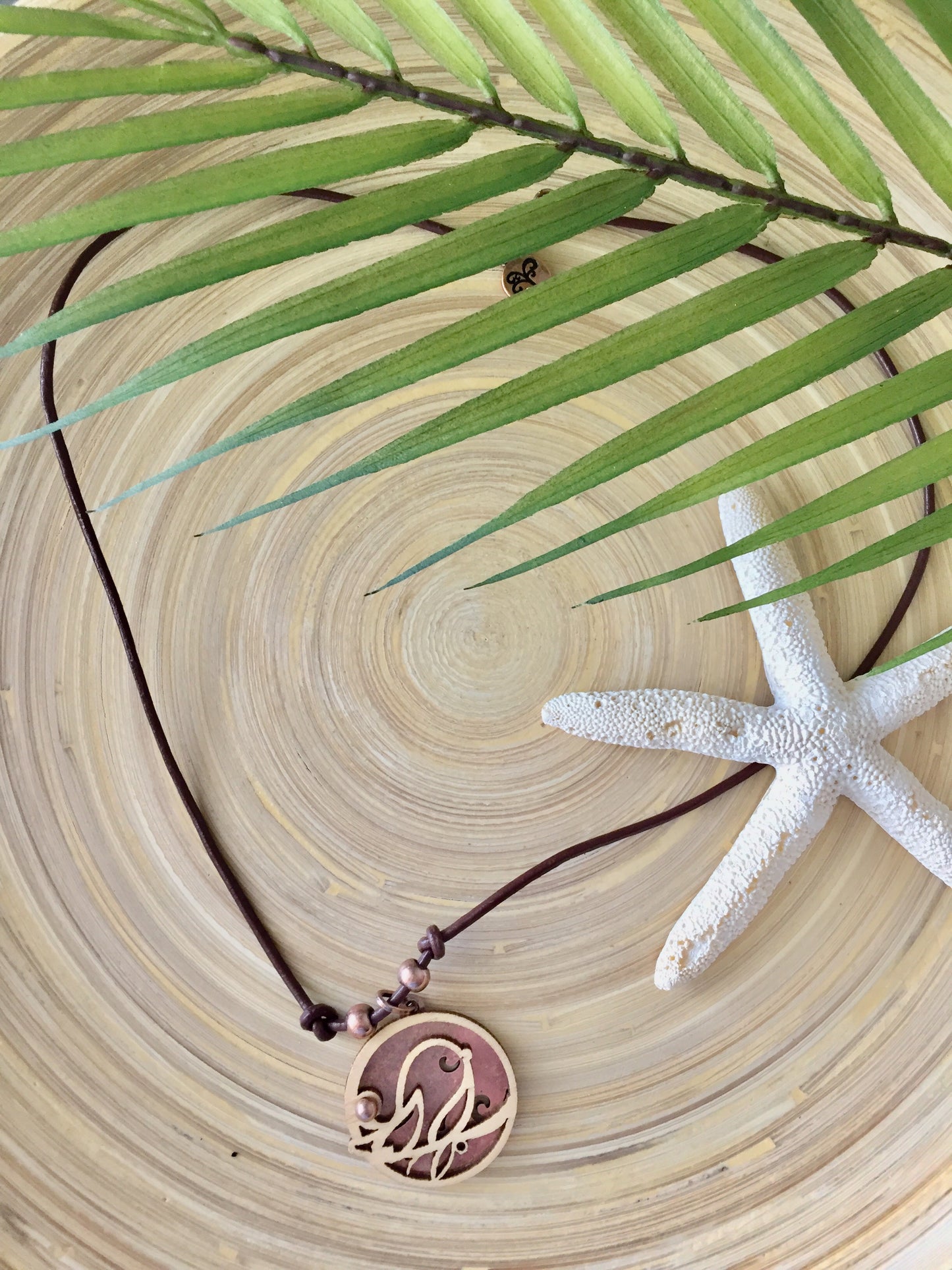 Flourish Bird Wood Necklace