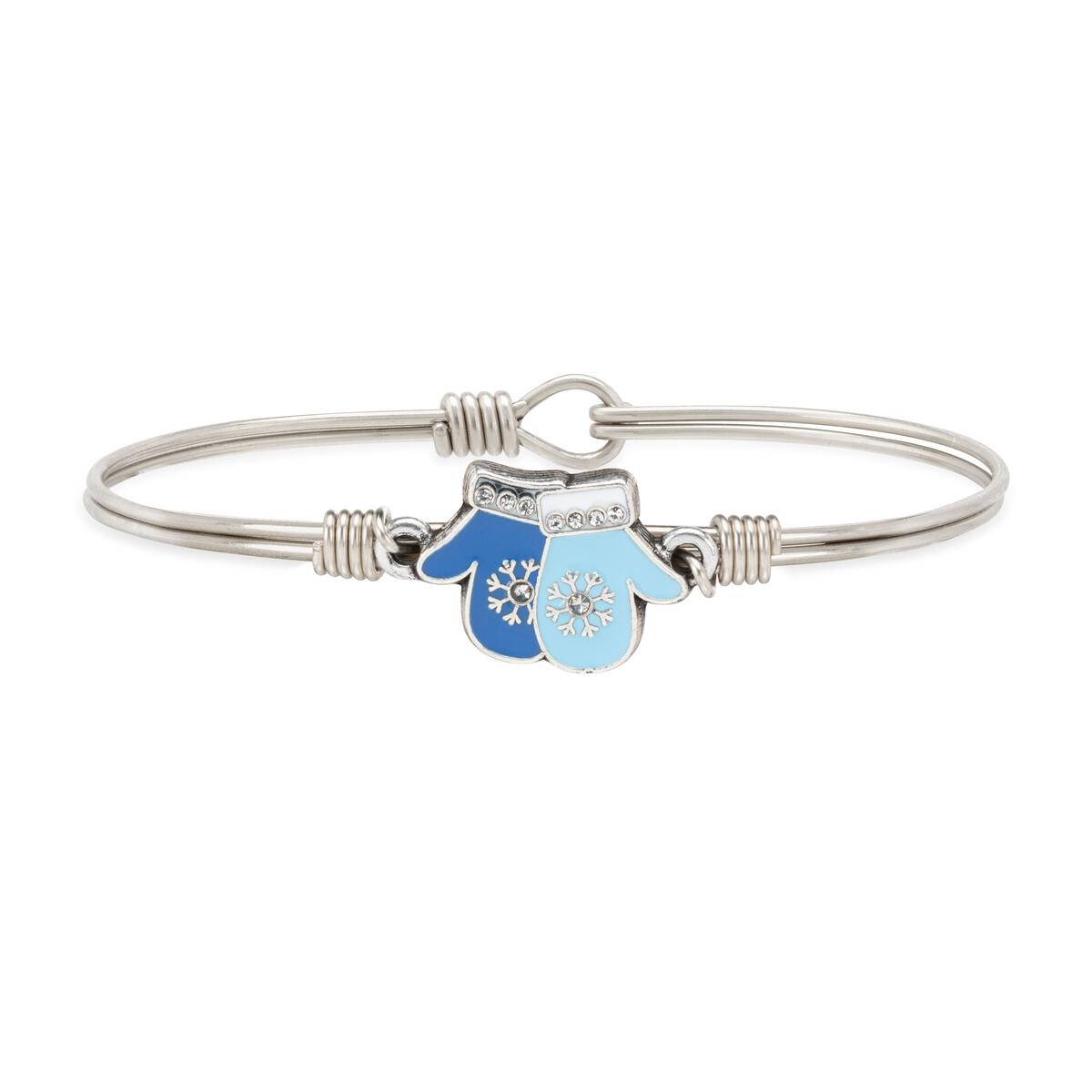 Blue Mittens Bangle Bracelet