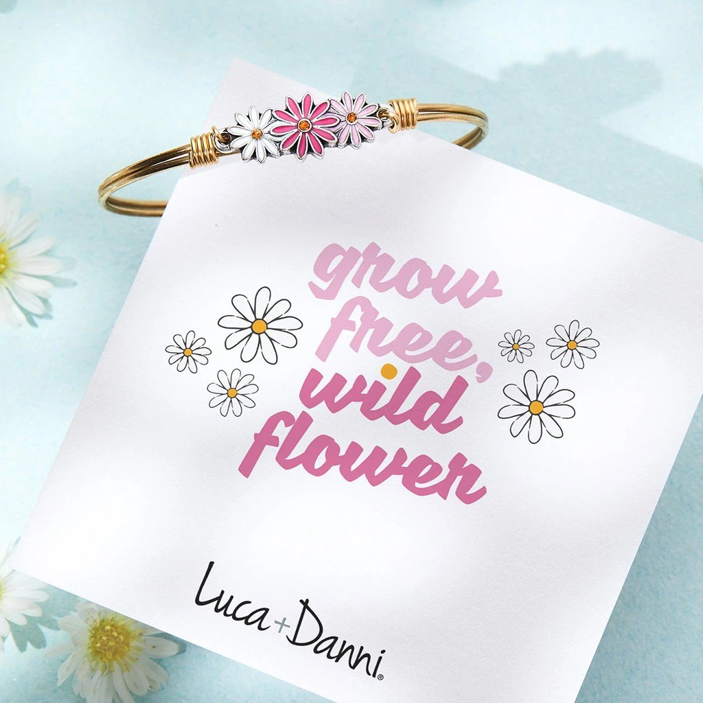Luca + Danni Daisies Pink Ombre Bangle Bracelet