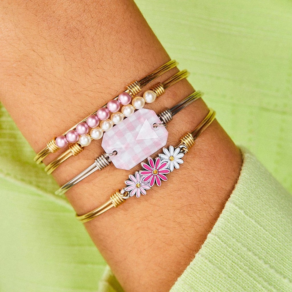 Luca + Danni Daisies Pink Ombre Bangle Bracelet