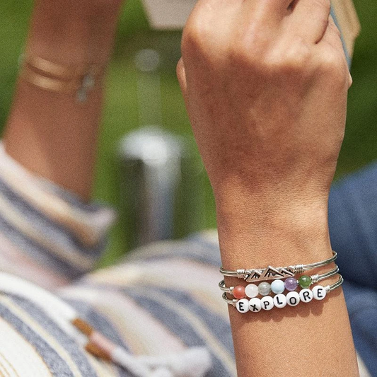 Luca + Danni Explore Letter Bead Bangle Bracelet