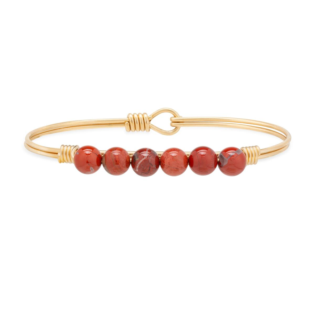 Luca + Danni Red Jasper Energy Stone Bangle Bracelet (Self Confidence)
