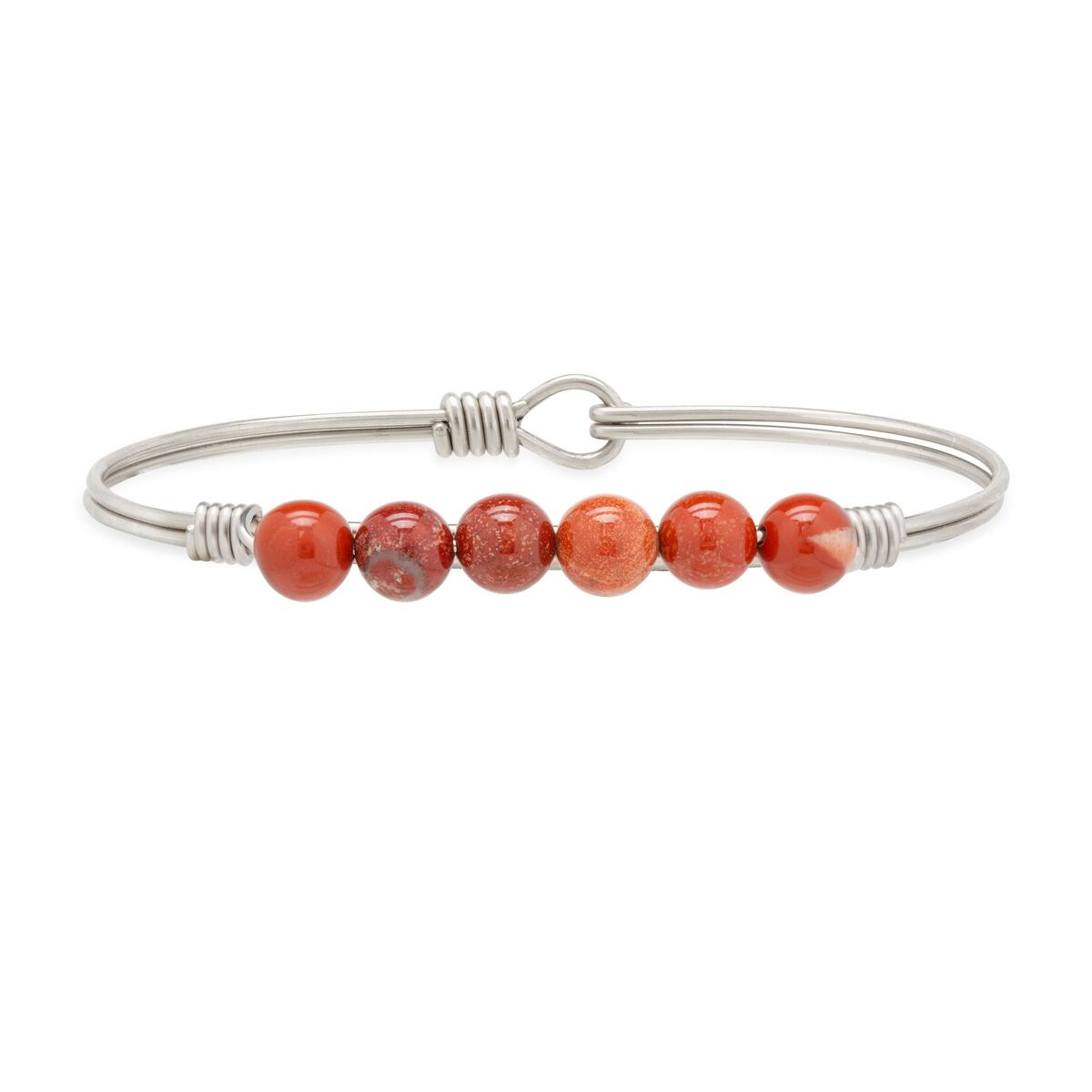 Luca + Danni Red Jasper Energy Stone Bangle Bracelet (Self Confidence)