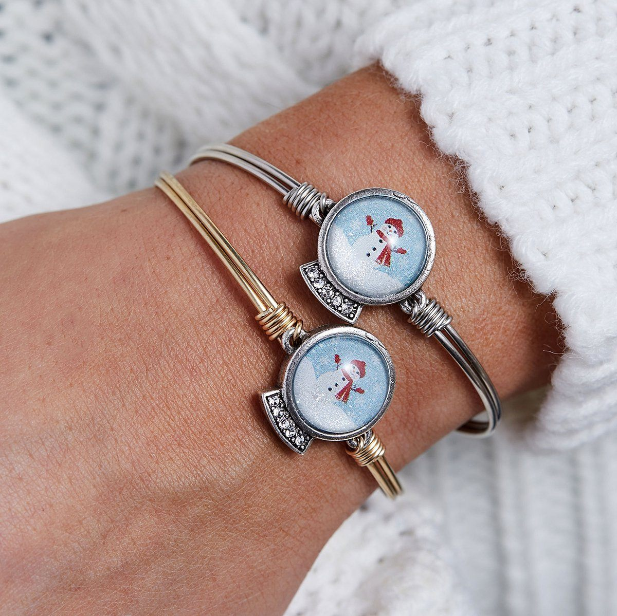 Snow Globe Bangle Bracelet